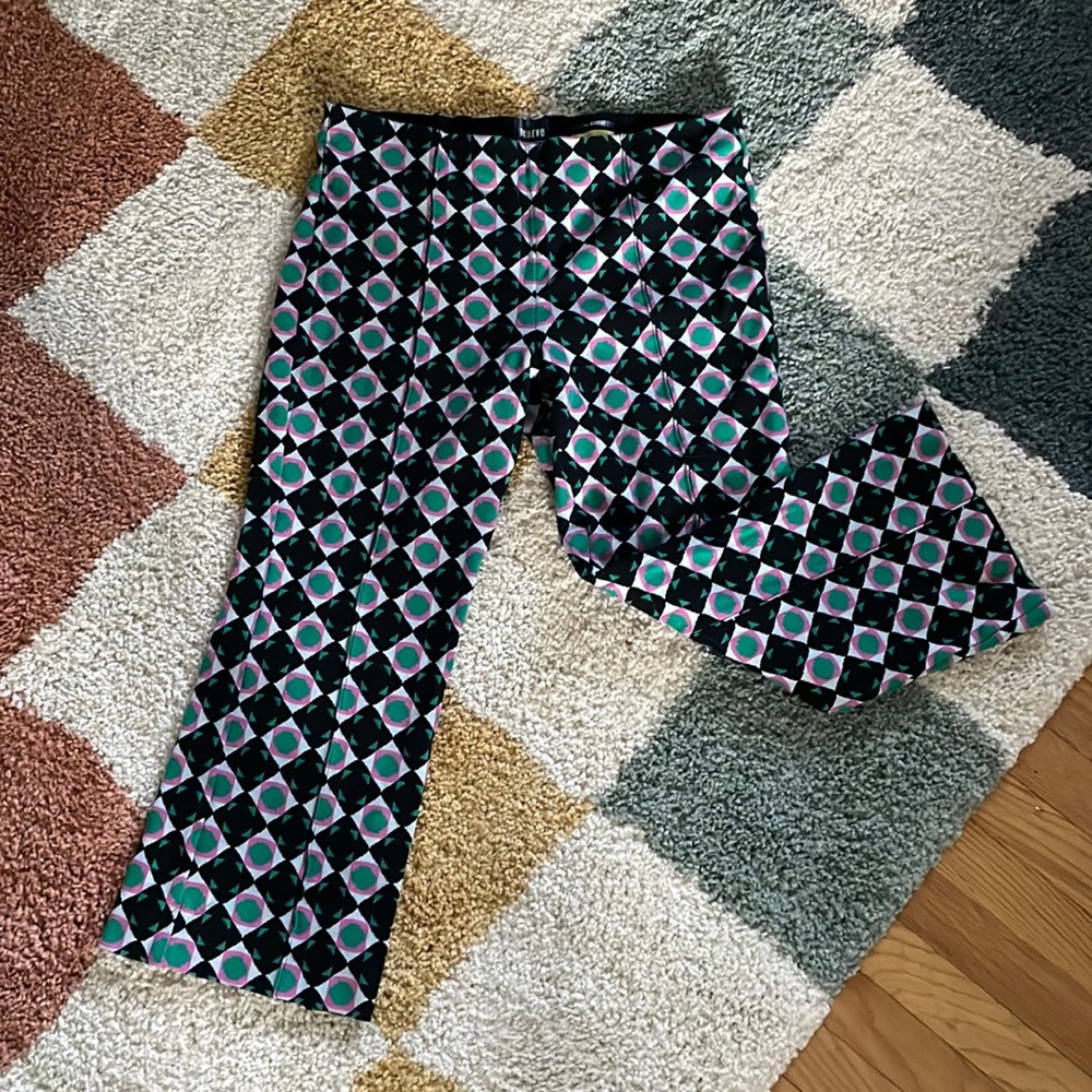 Maeve by Anthropologie geometric print, elastic waist, cropped pants